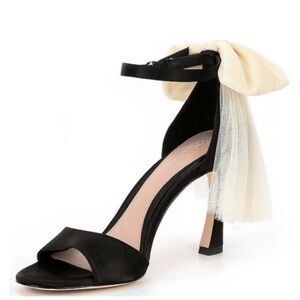 Antonio Melani  X Born on 5th Black Satin Women's Heels with Bow